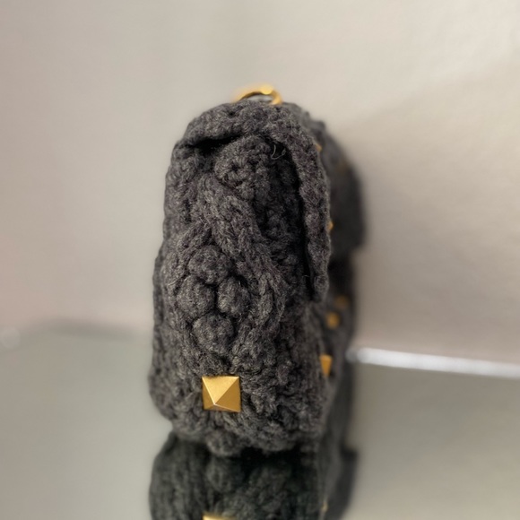 VALENTINO GARAVANI Medium Roman Stud Cashmere Shoulder Bag $3,150 - Picture 5 of 8